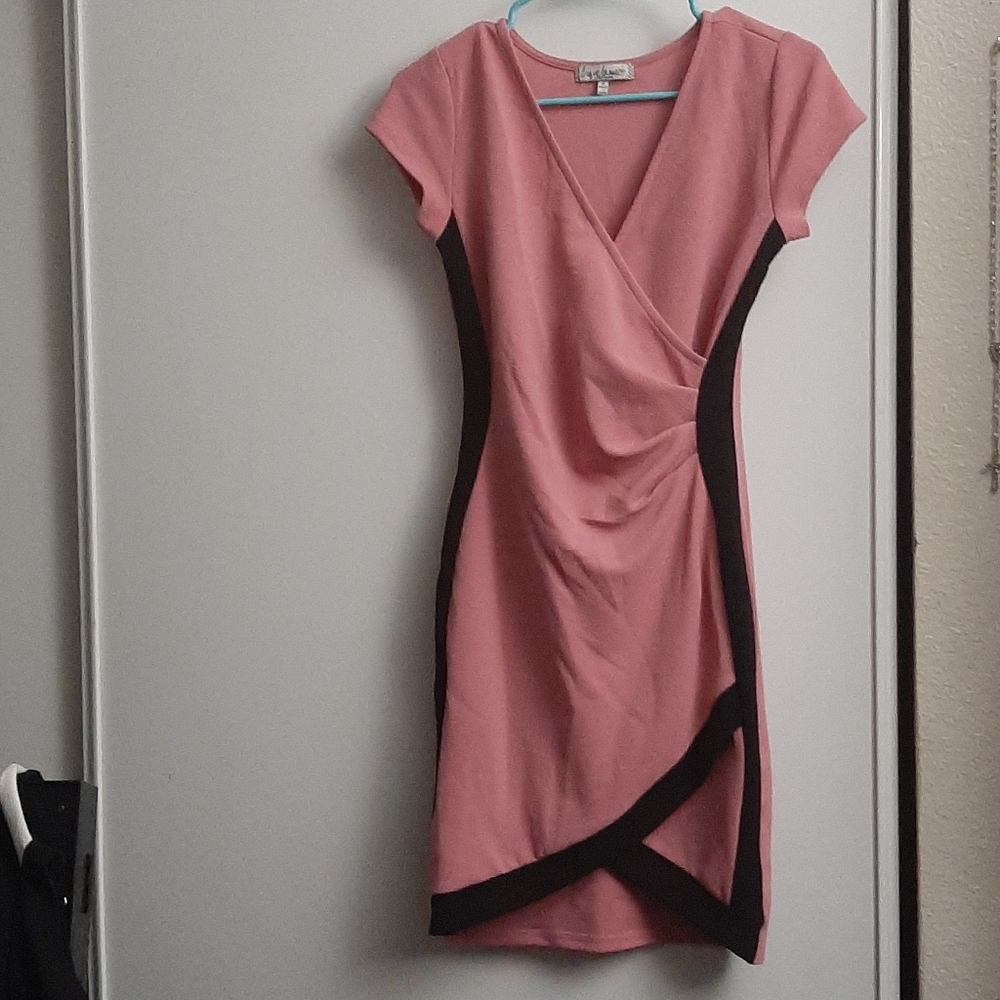 Pink with Black Dress